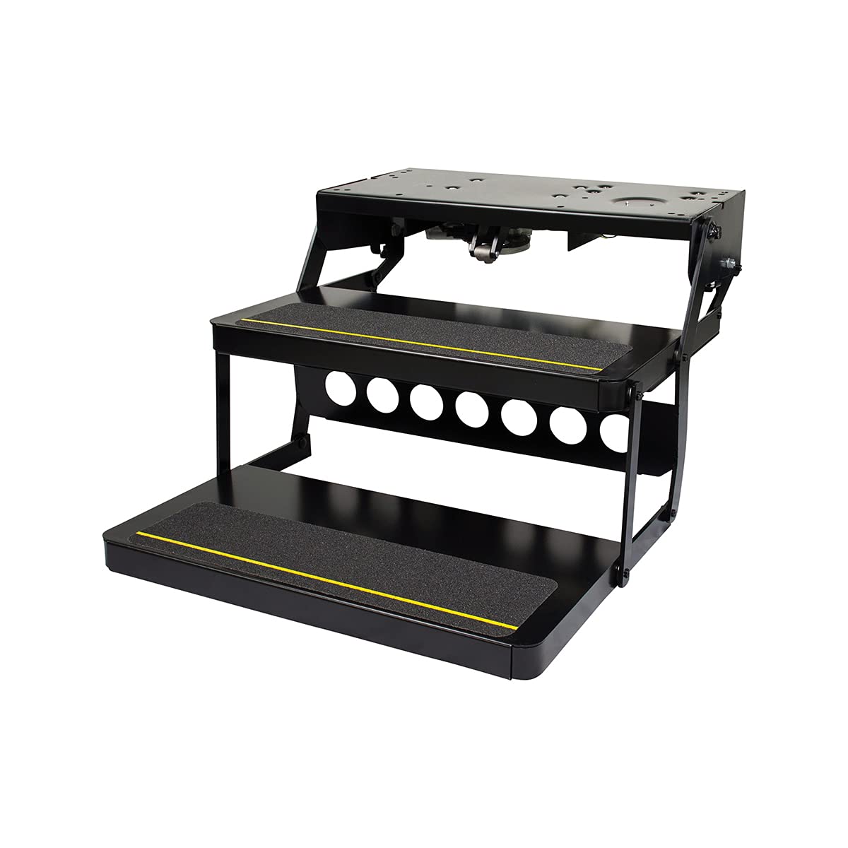 Lippert Double Tread Platinum Series Electric RV Steps — Automatically Extending RV Travel Trailer Steps — Heavy-Gauge Steel — 24" Wide Treading — Non-Slip Surace — 12V Motor — 372558