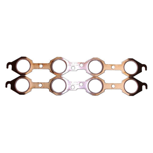 Exhaust Manifold/Header Gasket, SCE Gaskets Pro Copper, 1.780 in Large Round Port, Copper, GM LS-Series, Pair