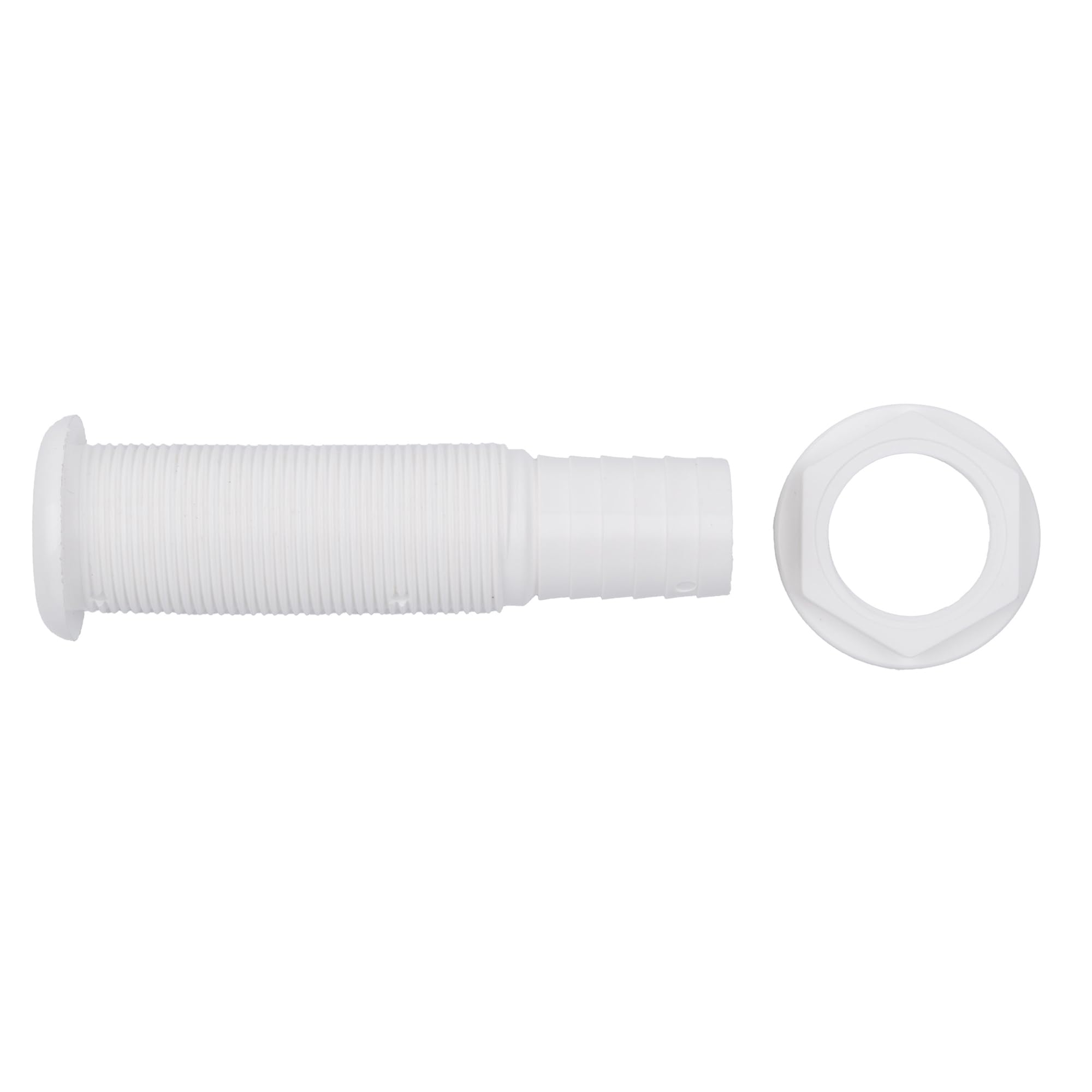 1-1/8 Inch T-H Marine Straight Thru-Hull Fittings - UV-Stabilized Virgin Material for Marine Plumbing - Secure Hose Barb for Livewell and Drain Systems - OEM and Aftermarket Rigging - Standard Length