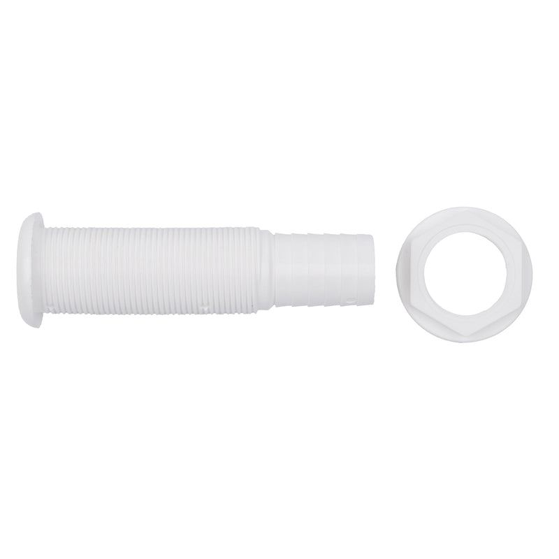 1-1/8 Inch T-H Marine Straight Thru-Hull Fittings - UV-Stabilized Virgin Material for Marine Plumbing - Secure Hose Barb for Livewell and Drain Systems - OEM and Aftermarket Rigging - Standard Length