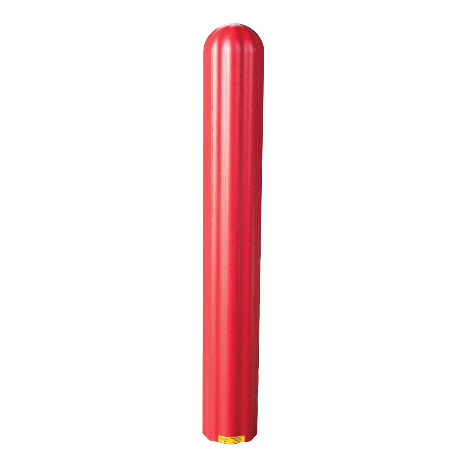 Bollard Covers Eagle for 8 Inch Poles - 56" Tall, Durable Fluted HDPE Plastic - Trimmable Red Bollard Post Sleeve for Parking Lots, Warehouses, and Loading Docks, 1738R