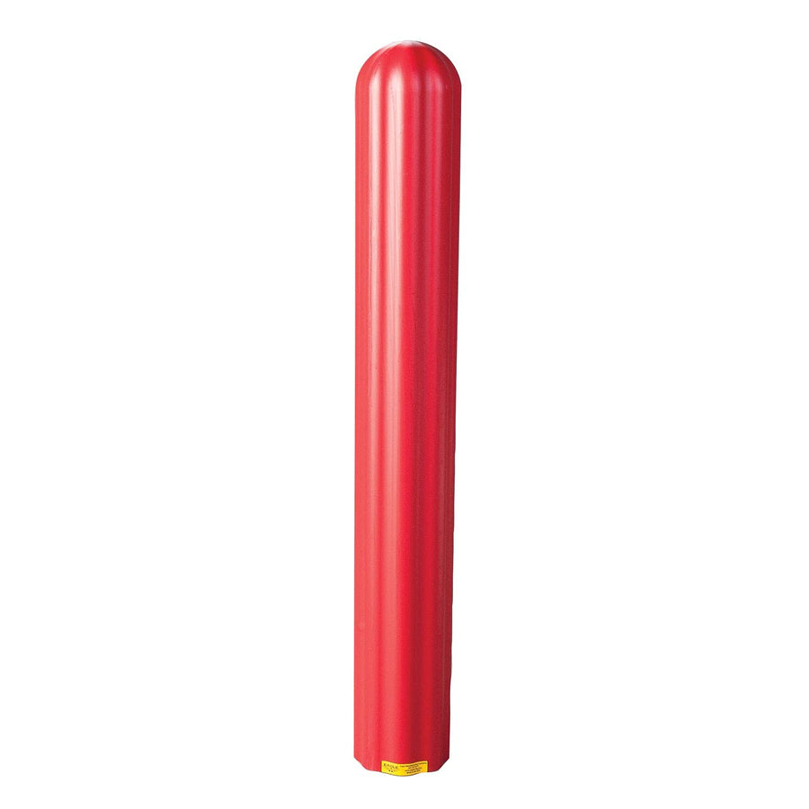 Bollard Covers Eagle for 8 Inch Poles - 56" Tall, Durable Fluted HDPE Plastic - Trimmable Red Bollard Post Sleeve for Parking Lots, Warehouses, and Loading Docks, 1738R