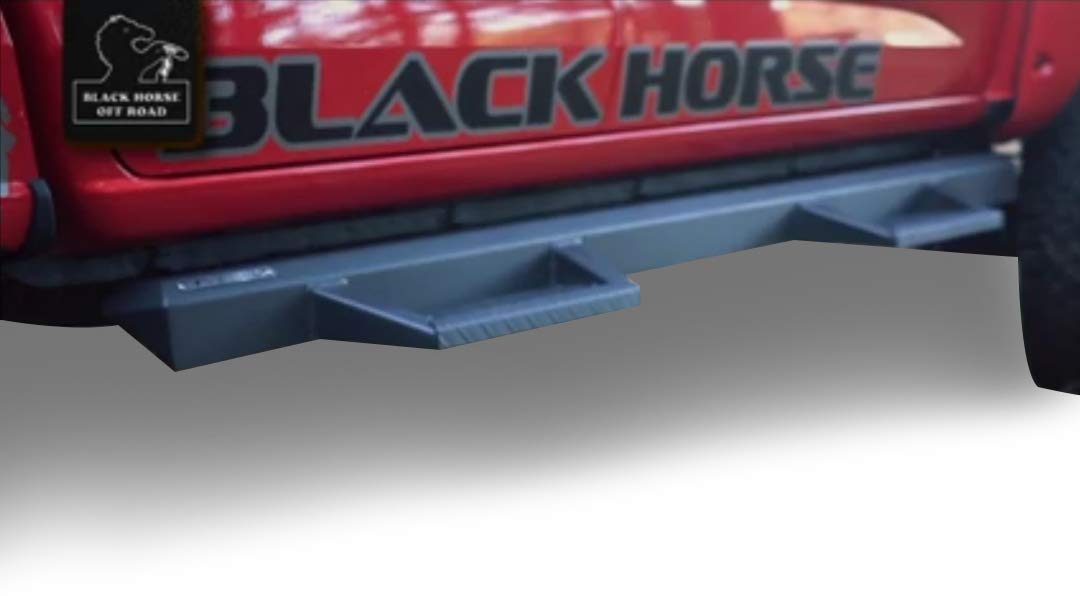 Heavy Duty Black Horse Impact Drop Side Steps Black Compatible with 2015-2025 Chevrolet Colorado|2015-2025 GMC Canyon-IM-GMCACC