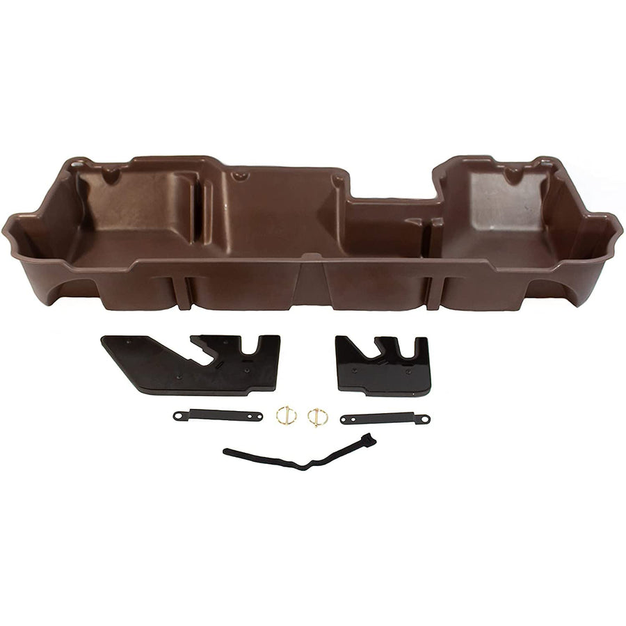Under Seat Storage Du Ha fits 2019-2025 Ram 1500 Crew Cab New Body Style | Brown Heavy-Duty Back Seat Organizer, Includes 2-Piece Dividers | 30102