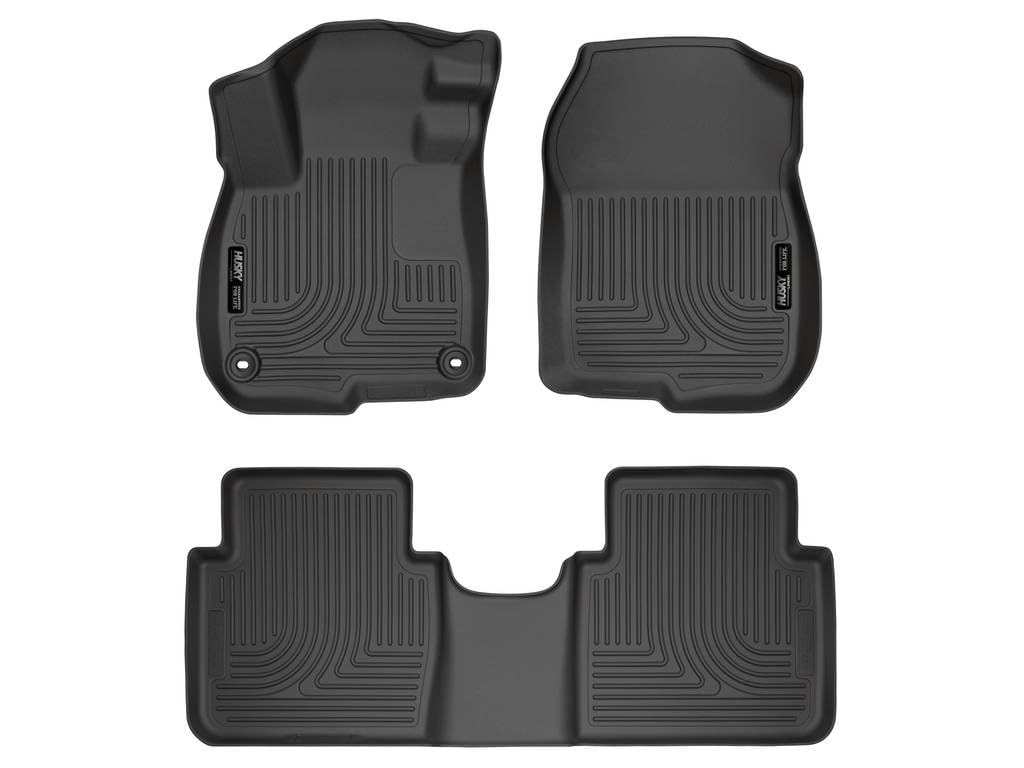 Husky Liners Floor Mats Weatherbeater | Fits 2017-2022 Honda CR-V (Includes Hybrid Model) | Front & 2nd Row, 3-pc Black - 99401