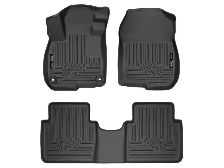 Husky Liners Floor Mats Weatherbeater | Fits 2017-2022 Honda CR-V (Includes Hybrid Model) | Front & 2nd Row, 3-pc Black - 99401
