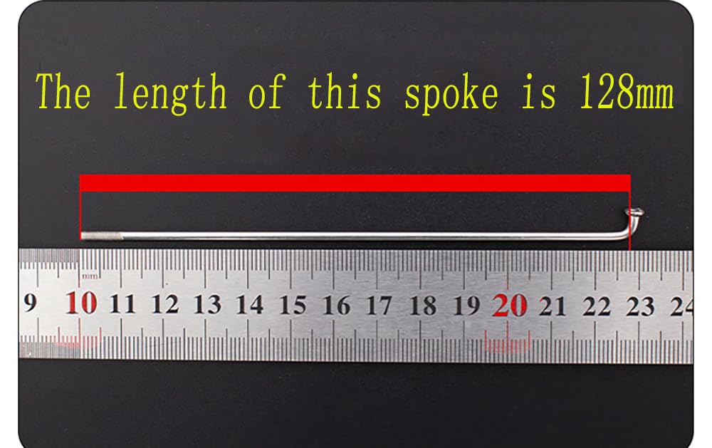 Electric Bicycle KTKEET Spokes 12G 20/40PCS 2.5 mm Diameter Silver Carbon Steel 50-306MM Bike Wheel Spokes with Nipple for E-Bike Motorcycle Tricycle (80mm,20pcs)