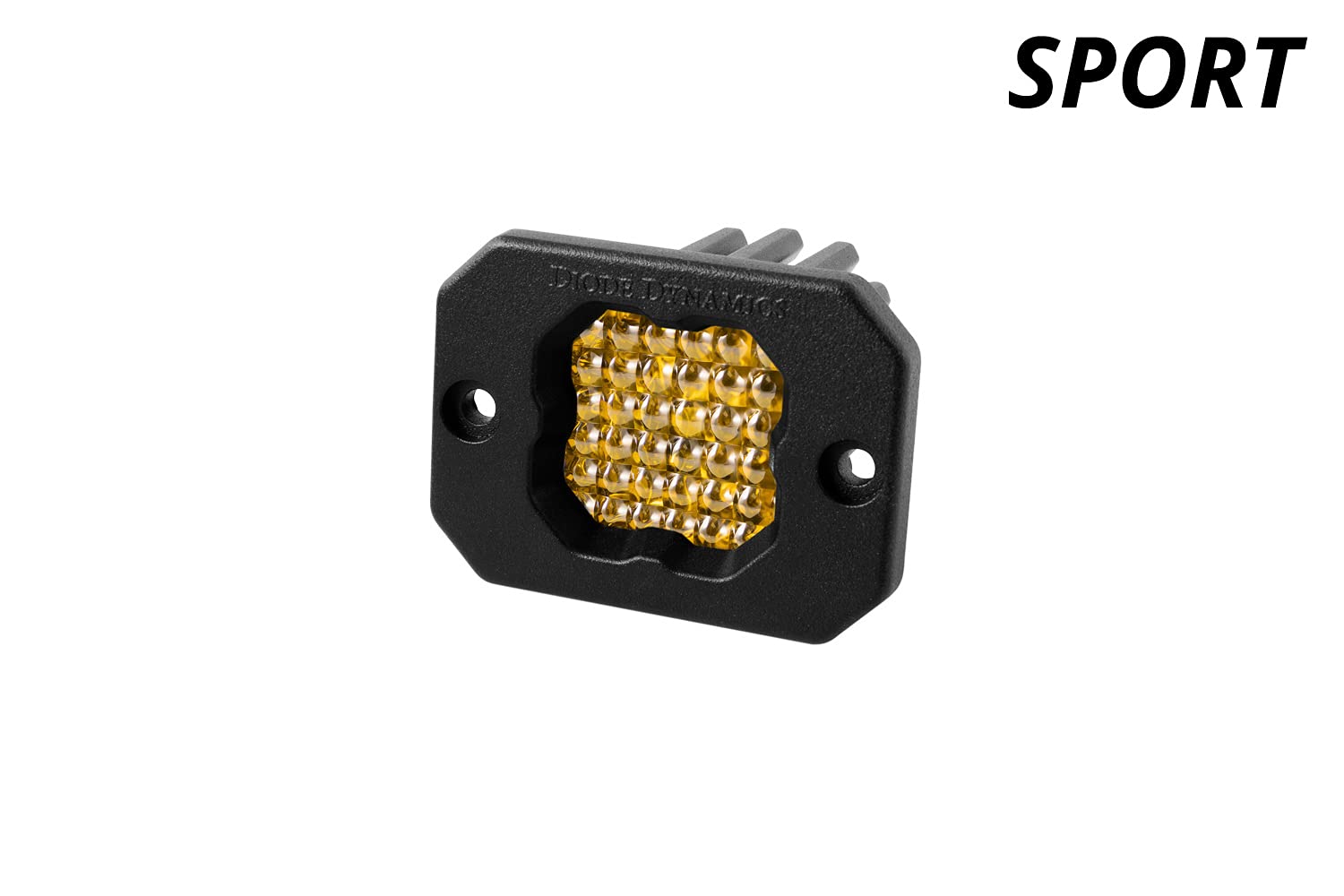 Diode Dynamics SSC1 Yellow Sport Flush Mount LED Pod (one), Flood w/Amber Backlight