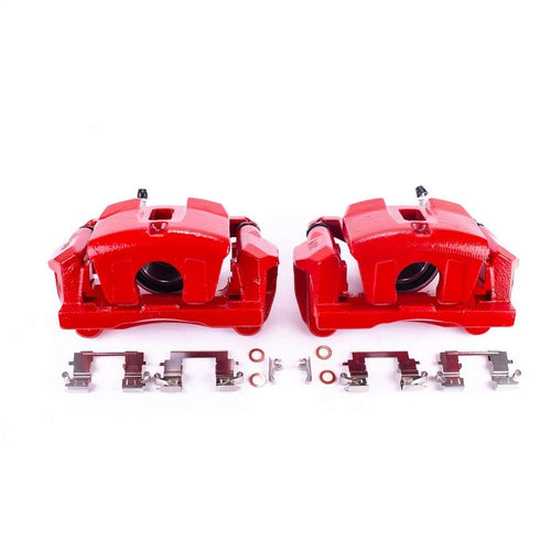 Power Stop S2874 Front Pair of High-Temp Red Powder Coated Calipers