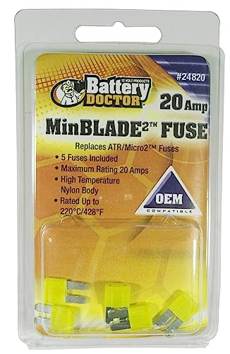 MinBlade2 WirthCo 24820 Fuse - 20 Amp (Yellow), 5-Pack
