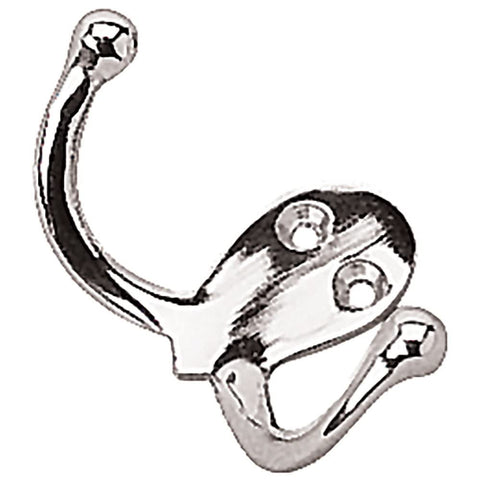 Chrome Brass Seadog 6715101 Double Coat Hook