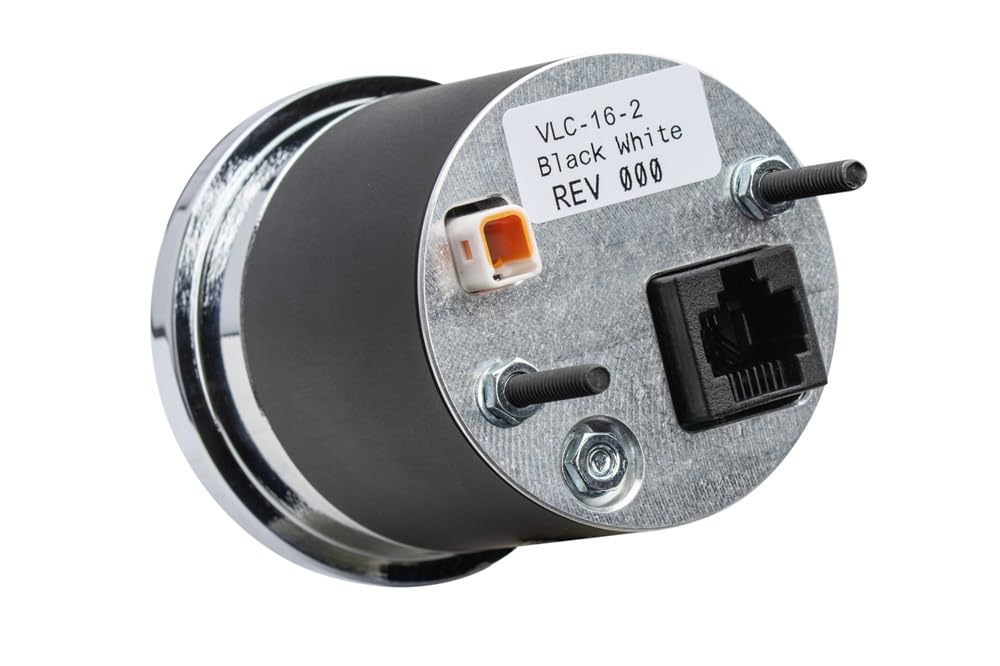Dakota Digital 2-1/16" Round VLC-16-2-K-W Universal VHX Clock Black Alloy Style White Backlighting