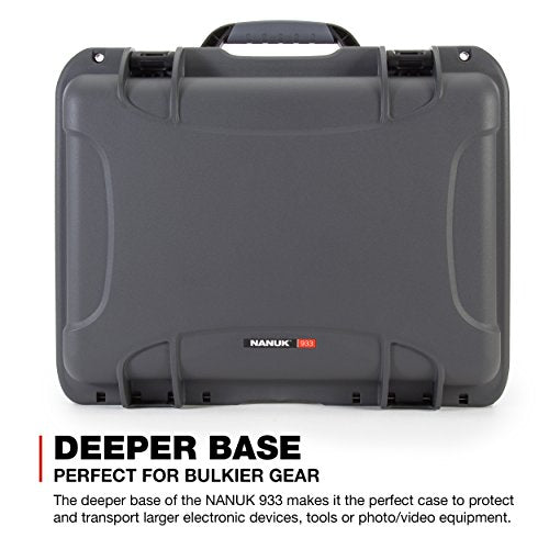 Waterproof Nanuk 933 Hard Case with Foam Insert - Graphite