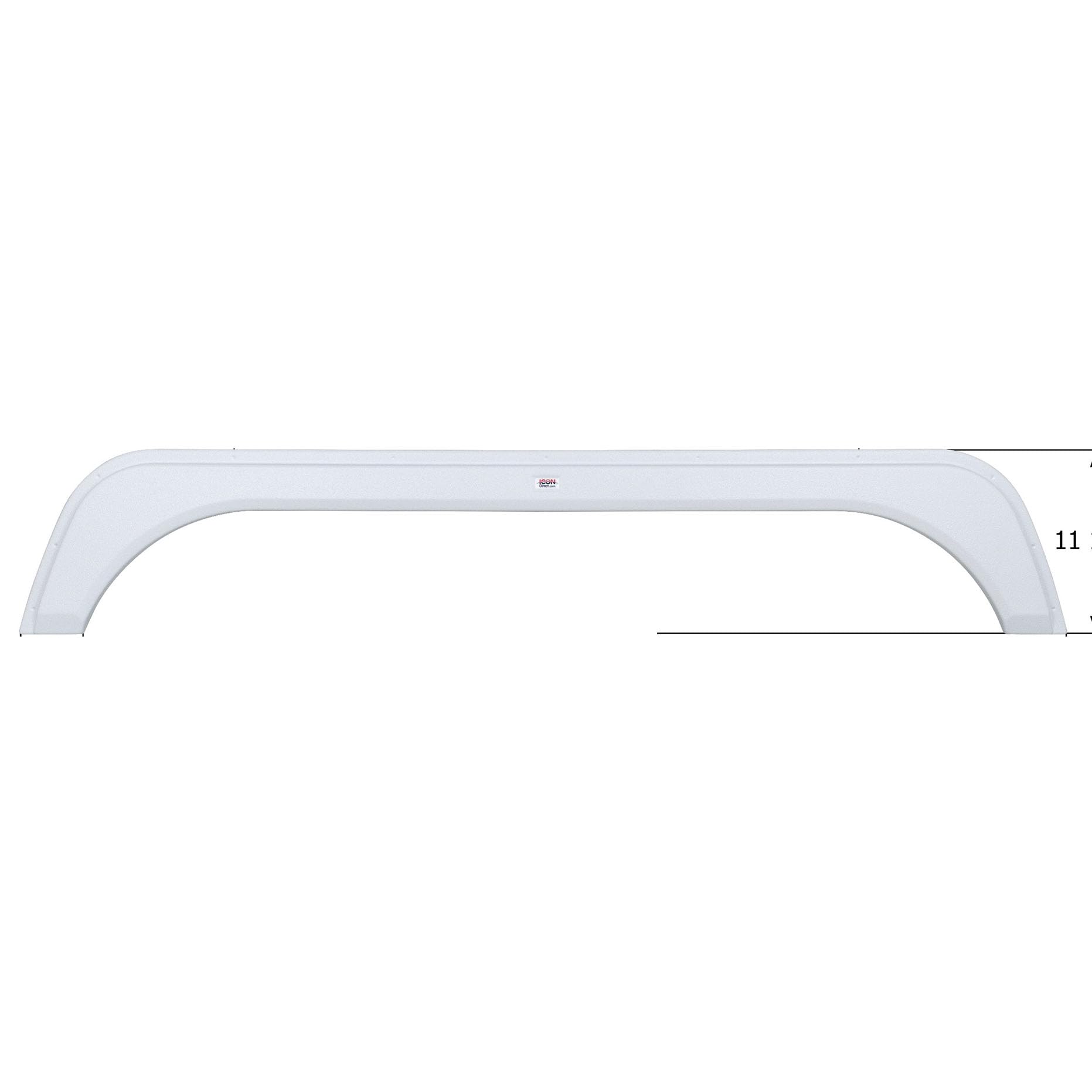Tandem Axle Fender Skirt ICON 15294 for KZ - Polar White