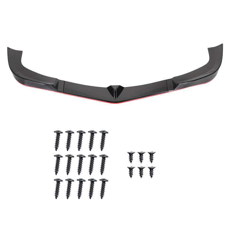 Glossy Black Spec-D Tuning Red Trim Front Bumper Lip Spoiler Compatible with 2012-2014 Mercedes Benz W204