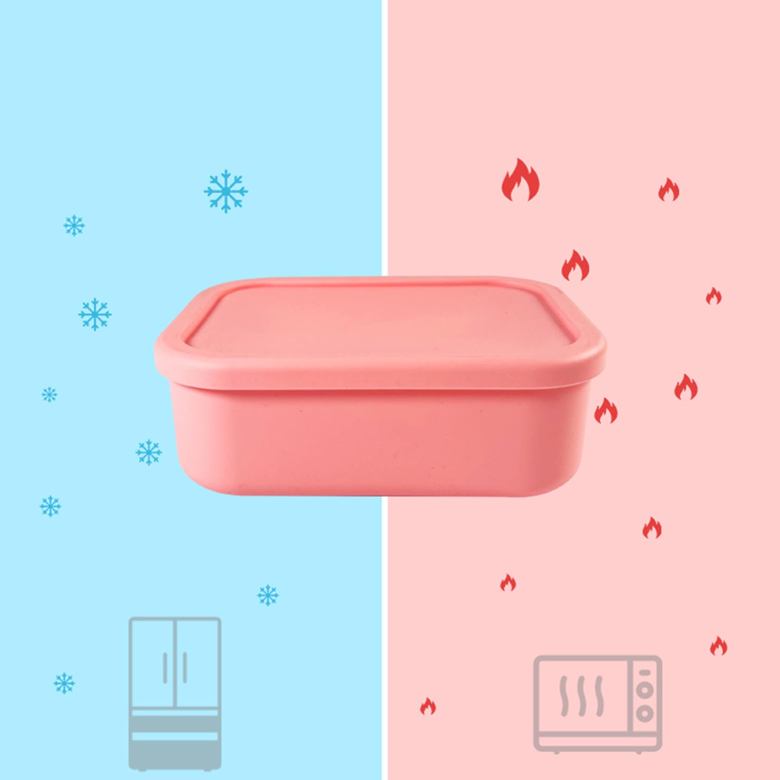 Silicone Lunch Box AAKG, Silicone Lunch Container, Food Grade Portable Silicone Food Box | Microwave Lunch Bag Safe Food Container