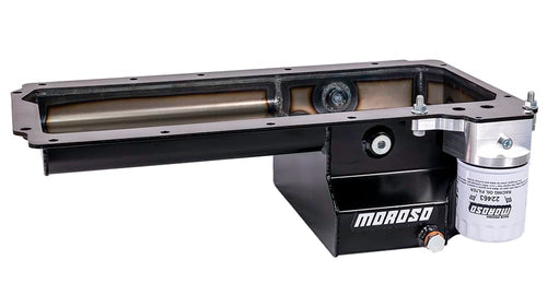 Moroso Steel Rear Sump LS Swap Oil Pan 20159, w/Integral Drainbacks, Road Race Baffle