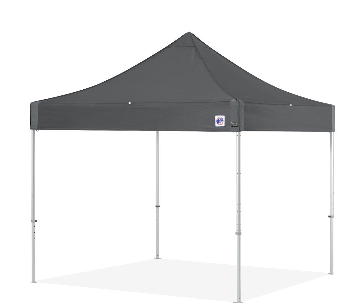 E-Z UP Instant Shelter Endeavor Canopy, 10' x 10', Octagonal-Legged Aluminum Frame, Professional Grade Gray Top, 100 Sq' of Shade