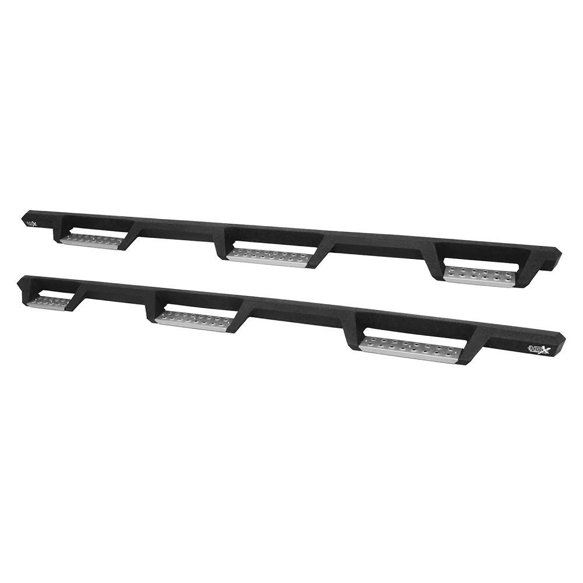 Westin HDX 56-5345752 Stainless Drop Wheel to Wheel Nerf Bars fits 2007-2019 Silverado Sierra 1500 2500 3500 Crew Cab 6'5" Bed & Dually 8' Bed (Exc Classic) Textured Black Pair