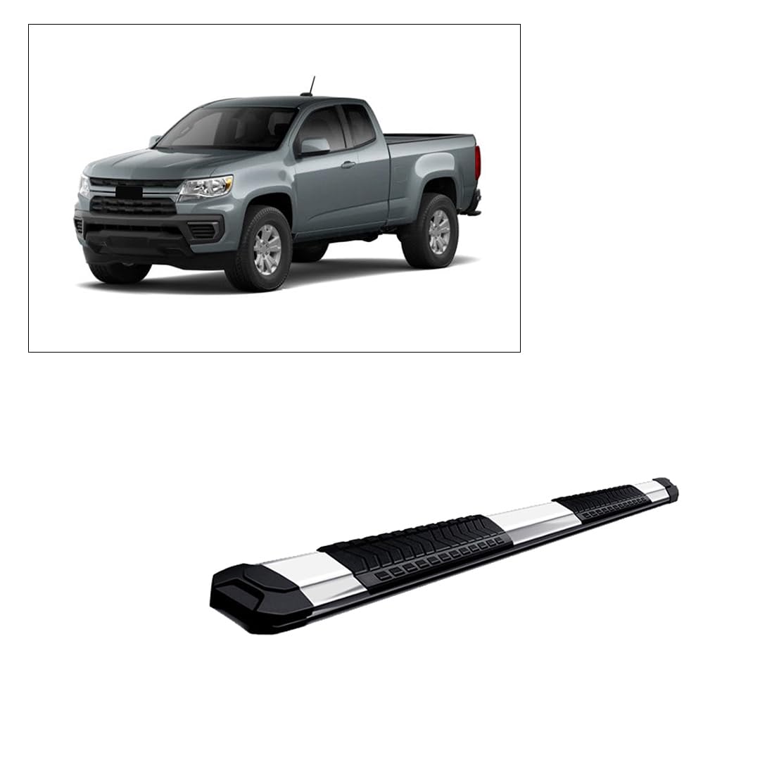 Stainless Steel Black Horse Cutlass Running Boards Compatible with 2015-2022 GMC Canyon&2015-2022 Chevrolet Colorado Extended Cab