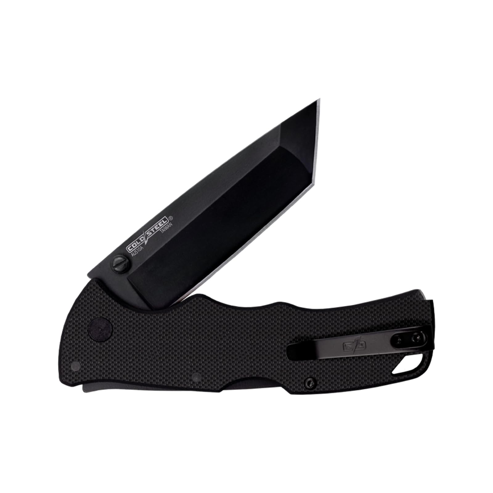 Cold Steel 3" Verdict AUS10A Tanto Point Blade 4.25" G-10 Black Handle Everyday Carry Tactical Folding Knife with Tri-Ad Lock