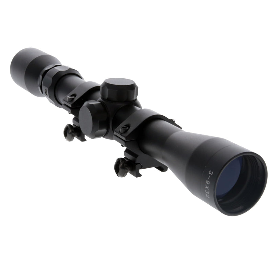 BUCKLINE TRUGLO Tactical Hunting Shooting Durable Waterproof Fogproof 1" Aluminum Tube Riflescope with Weaver-Style Mount Rings & Elastic Lens Covers Included, 3-9 x 32mm, BDC Dot Reticle