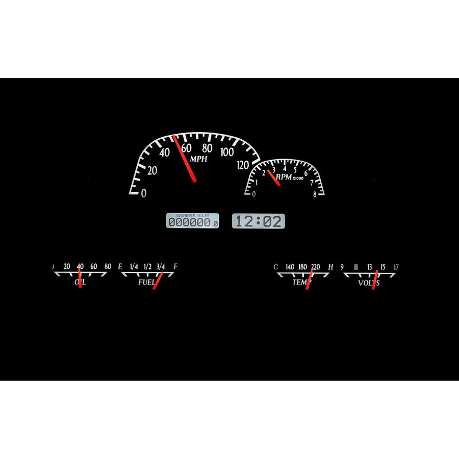 Dakota Digital VHX-62T-FJ-K-W Analog Dash Gauge System Compatible with 1962-84 Toyota FJ40 Land Cruiser Black Alloy White Backlighting