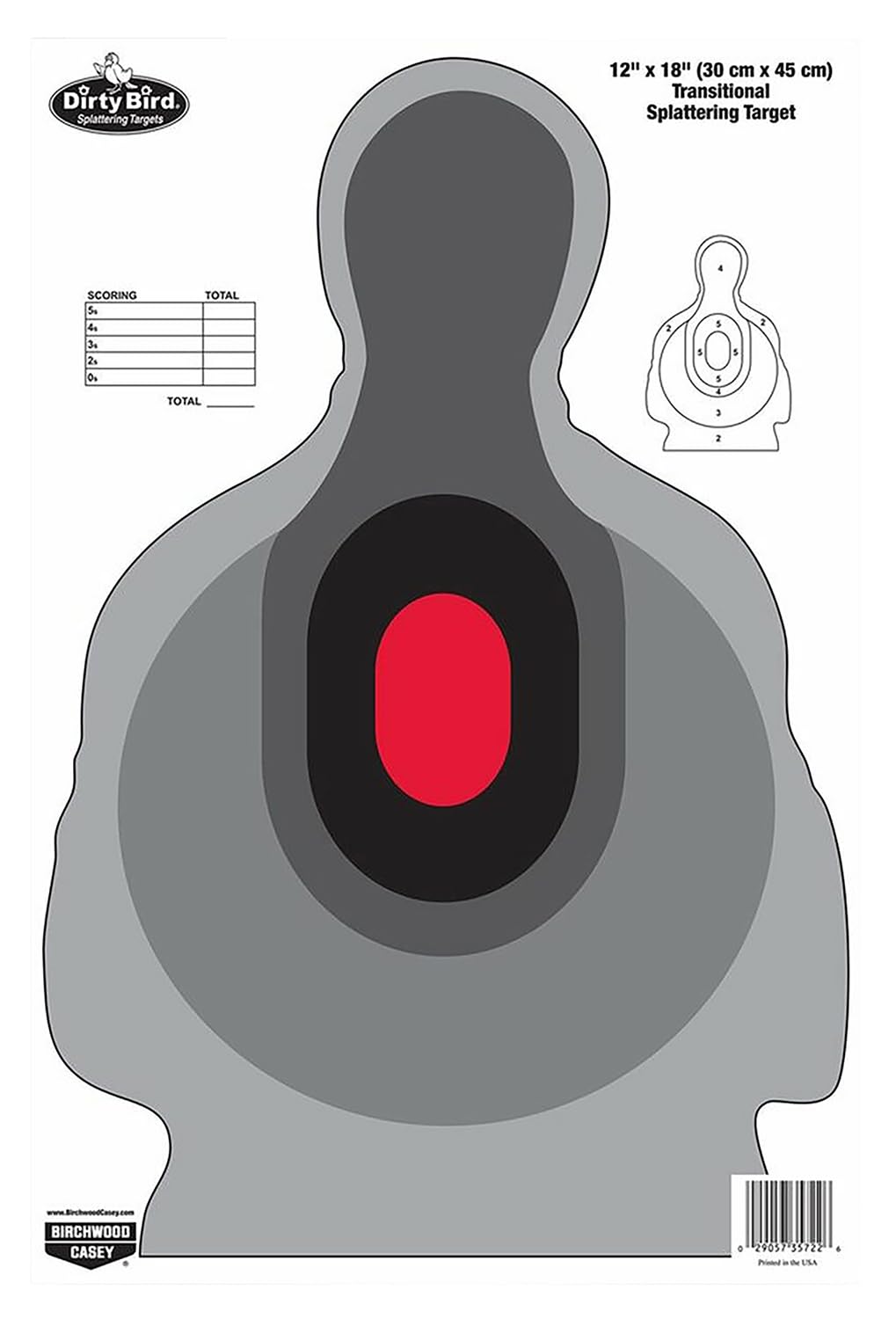 Birchwood Casey Transitional Silhouette Dirty Bird Target (Per 100), 12 x 18-Inch