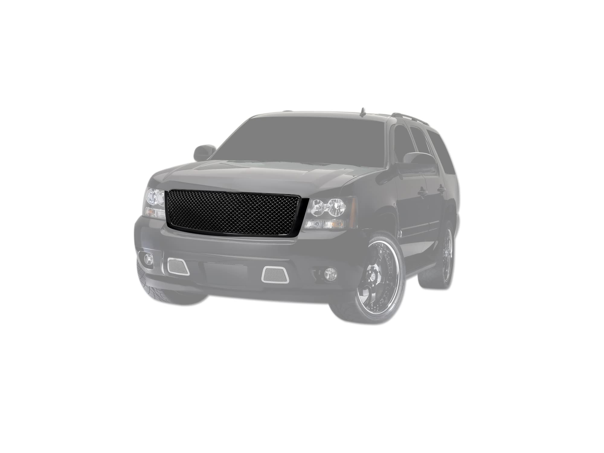 7146983 Armordillo USA Mesh Front Hood Grille - Gloss Black Fits 2007-2014 Chevy Avalanche