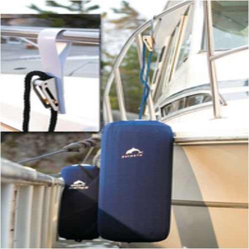 Boat Fender Line Holder Dock Edge with Adjuster, White