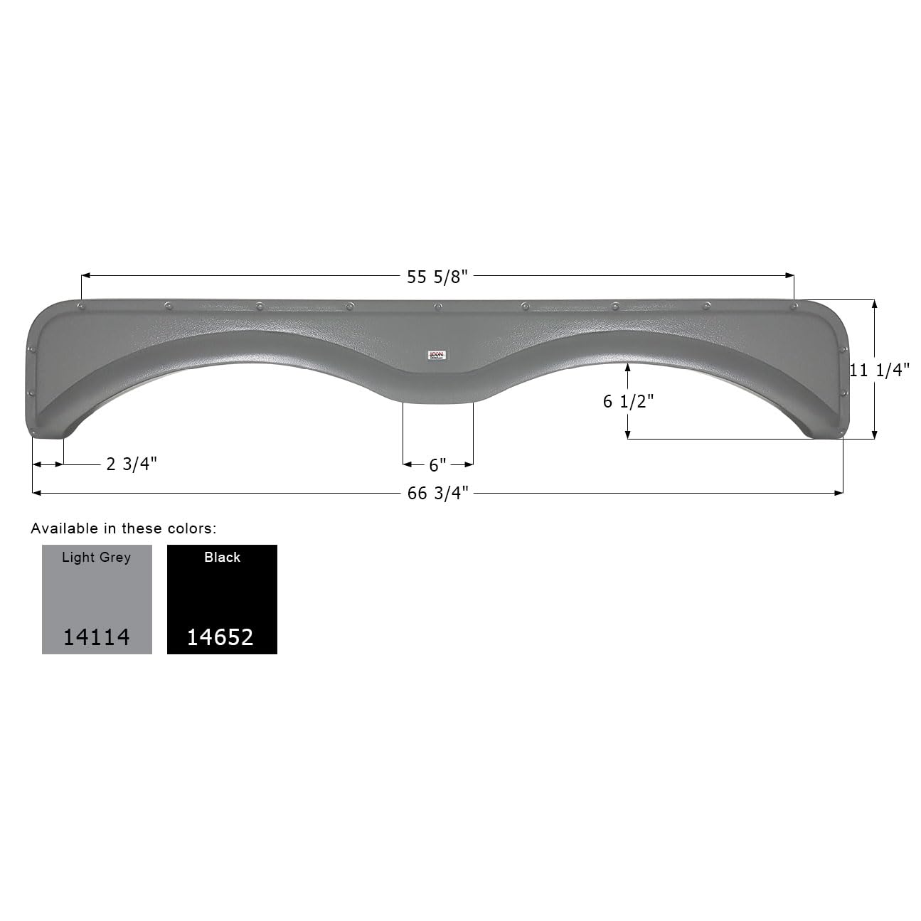 Fender Skirt ICON 14652, Tandem, Northwood, FS4114, Black