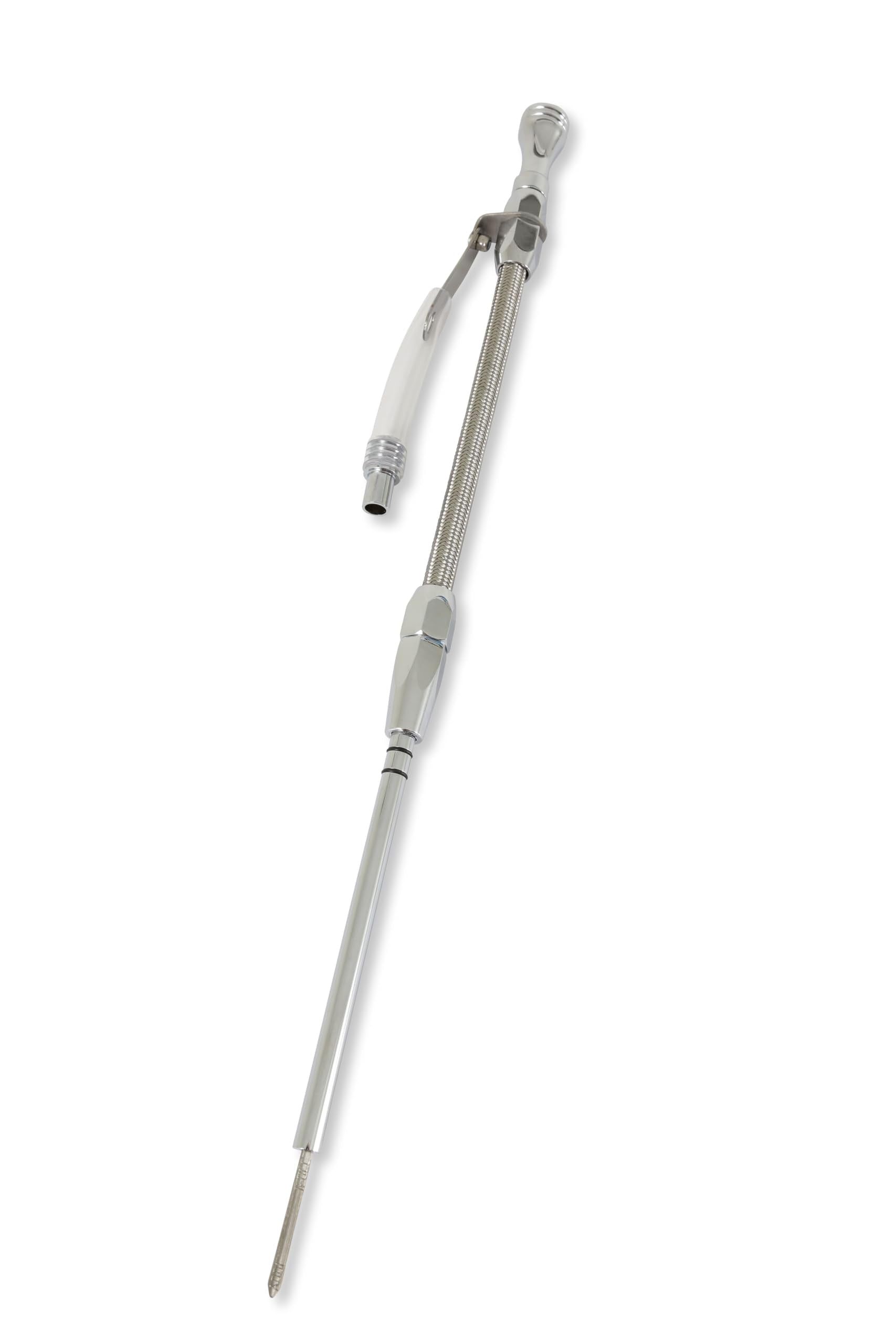 Engine Oil Dipstick & Tube Mr. Gasket 9705G - Braided Stainless Steel