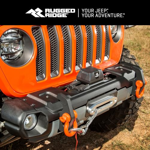 Venator Rugged Ridge Bumper, Front for Jeep Wrangler/Gladiator | Full Width w/Overrider & Winch Tray, Steel, Black | 11549.41 | Fits 2018-2025 Jeep Wrangler JL; 2020-2025 Jeep Gladiator JT