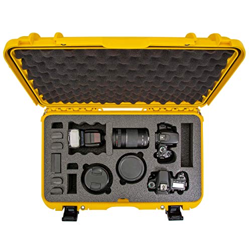 Waterproof Nanuk 935 Hard Case with Foam Insert for Canon, Nikon - 2 DSLR Body and Lens/Lenses - Yellow