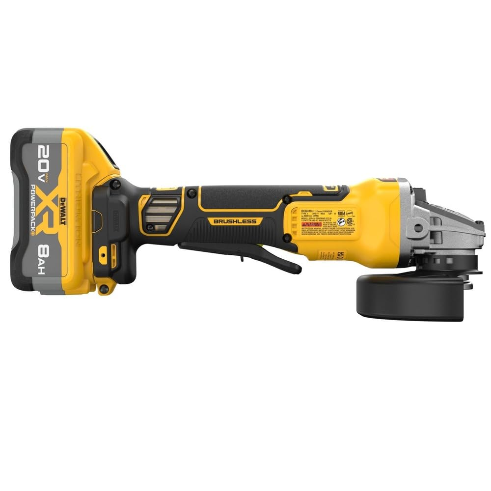 20V MAX XR DEWALT Brushless Cordless 4-1/2 in. - 5 in. Angle Grinder Kit with XR POWERPACK (DCG410WW1)