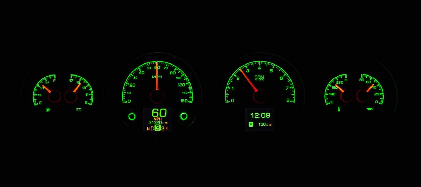 Dakota Digital 64-67 Pontiac GTO Lemans Analog Gauges Kit Silver Alloy HDX-64P-GTO-S Tempest