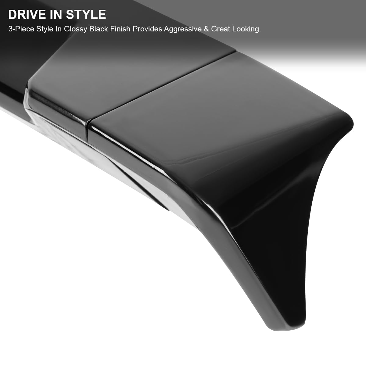 Glossy Black ABS Cab Roof Spoiler Spec-D Tuning for 2008-2014 GMC Sierra 2500HD and 3500HD Models