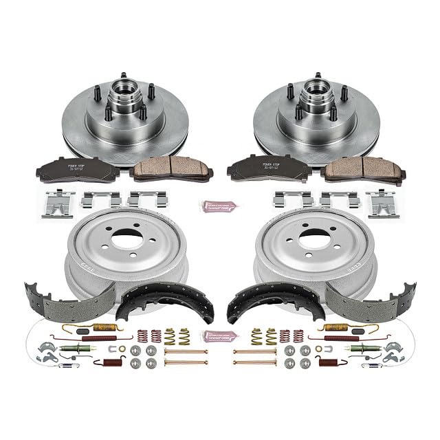 Power Stop KOE15007DK Front and Rear Replacement Brake Kit-OE Brake Drums & Ceramic Brake Pads For Ford Ranger 1998-2002, Mazda B4000 1998-2000 [Model Specific]