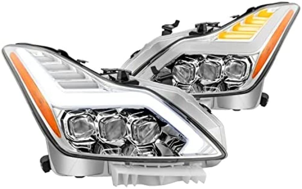 NOVA LED Projector Headlights AlphaRex 08-13 Infiniti G37 Plank Style Design Chrome