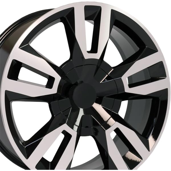 Black Machined Wheel OE Wheels LLC CV40-22090-6550-24MB Painted (22 x 9. inches /6 x 139 mm, 24 mm Offset)