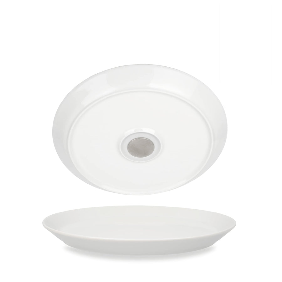 Porcelain Magnetic silwy® Plates (Set of 2) - Perfect for Camping, Caravaning and Boating - Non-Slip Crockery Stackable without Any Rattling