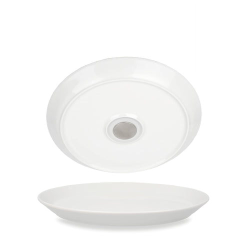 Porcelain Magnetic silwy® Plates (Set of 2) - Perfect for Camping, Caravaning and Boating - Non-Slip Crockery Stackable without Any Rattling