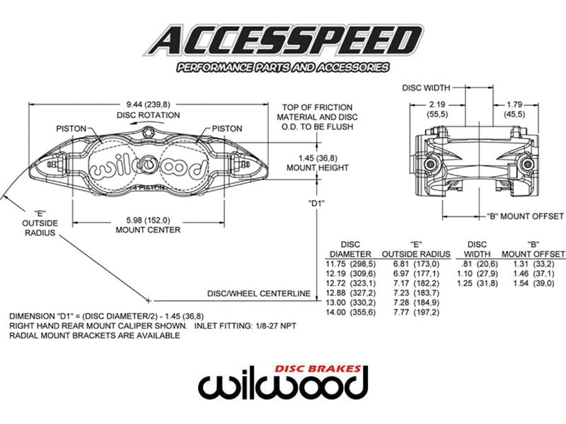 Caliper-FNSL4R Wilwood 120-11782-bk - Black