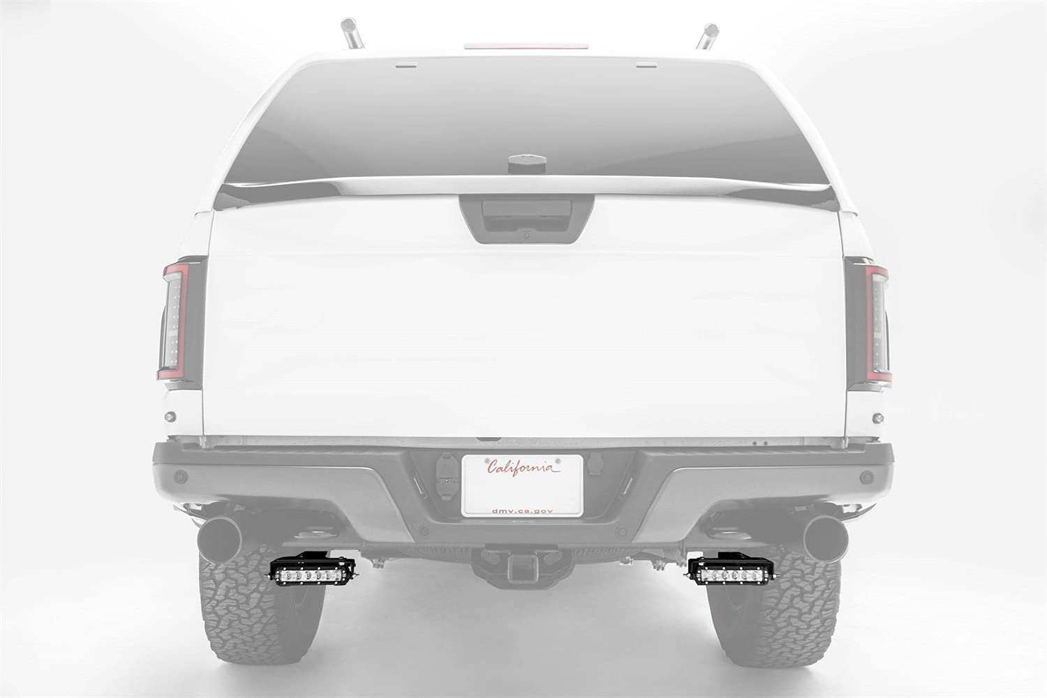 ZROADZ LED Mounting Bracket & Kit Under Rear Bumper - Compatible w/ 2018-2020 Ford F-150 - with (2) 6 Inch ZROADZ Single Row Slim LED Lights (Included) with Wiring Harness - PN Z385662-KIT, Black