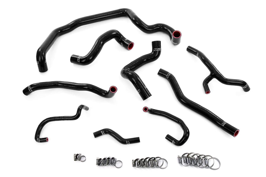 HPS Performance Black Silicone Coolant Hoses Radiator, Heater, Water Pump, Expansion Tank Compatible for 2011-2015 Mini Cooper 1.6L Turbo (N18) Manual Trans, 57-1997-BLK