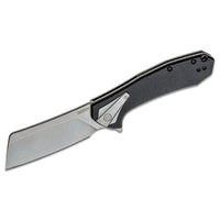 Kershaw Pocketknife Bracket, 3.4" 8Cr13MoV Stainless Steel Cleaver Blade, Assisted One-Handed Flipper Opening, Folding EDC, Frame Lock, Black