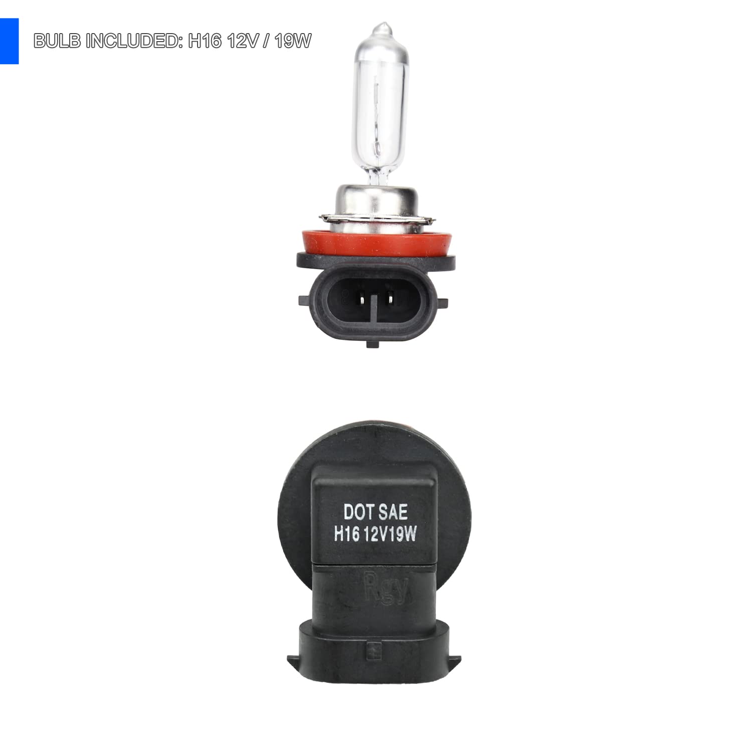 Clear Spec-D Tuning Fog Lights + Switch Compatible with 2018-2019 Toyota Yaris Hatchback