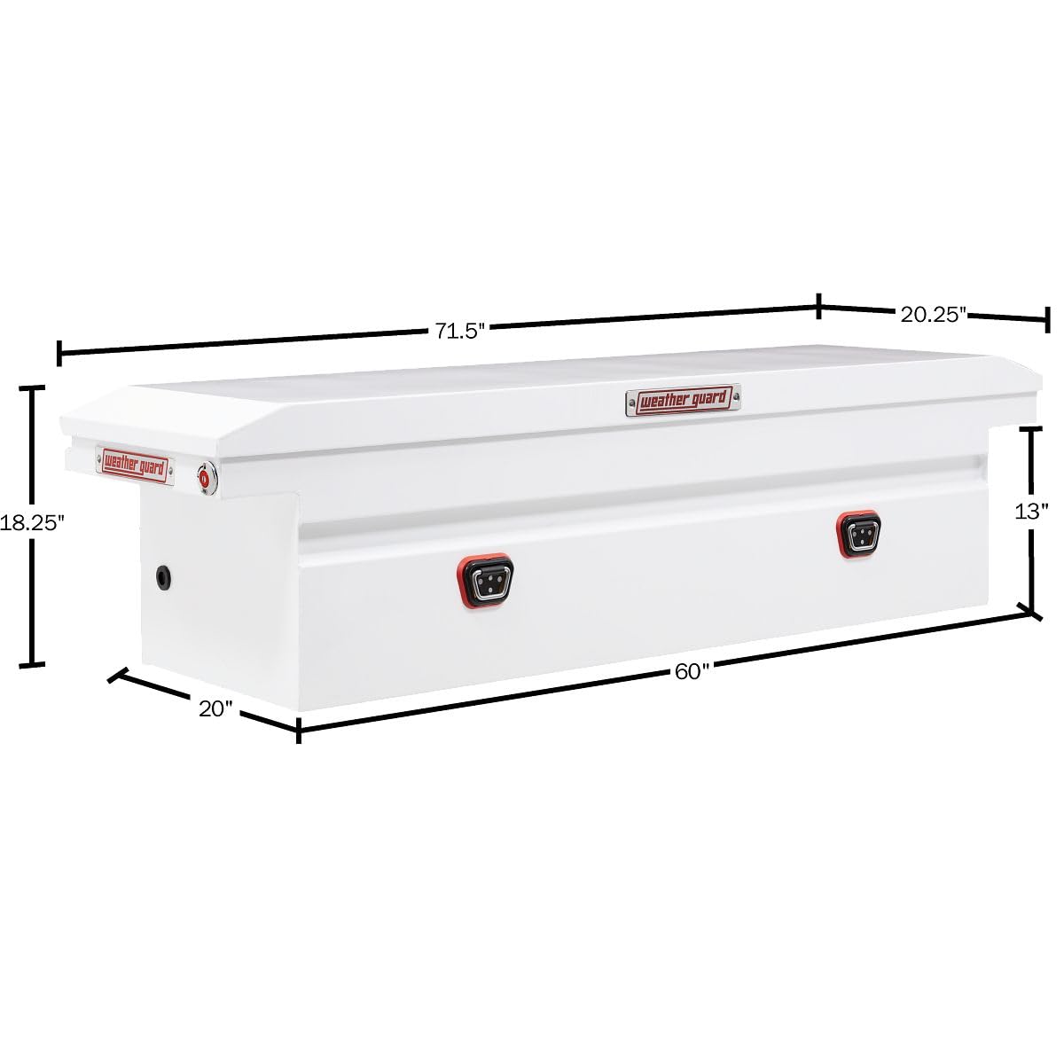 Weather Guard Saddle Box Model 120-3-04, Steel, Full Low Profile, White, 11.0 cu ft