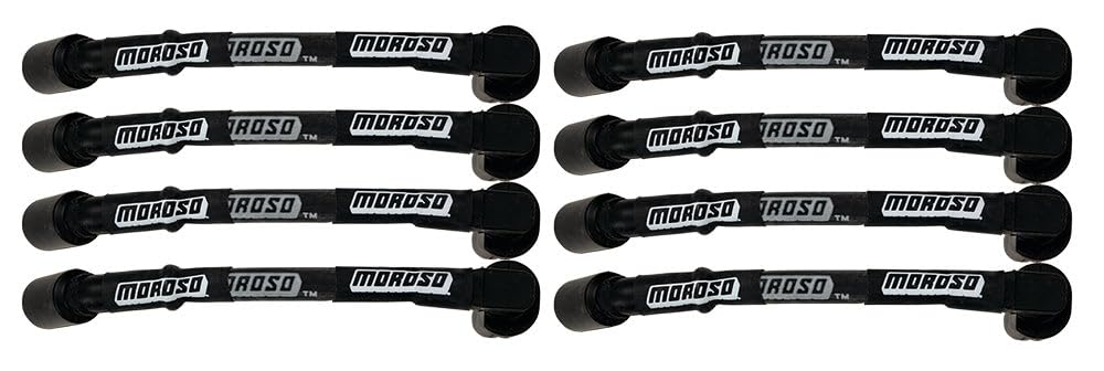 Moroso Ultra Series Black Sleeved Spark Plug Wires, 9.75" Length, GM LS, 90 Degree Plug Ends