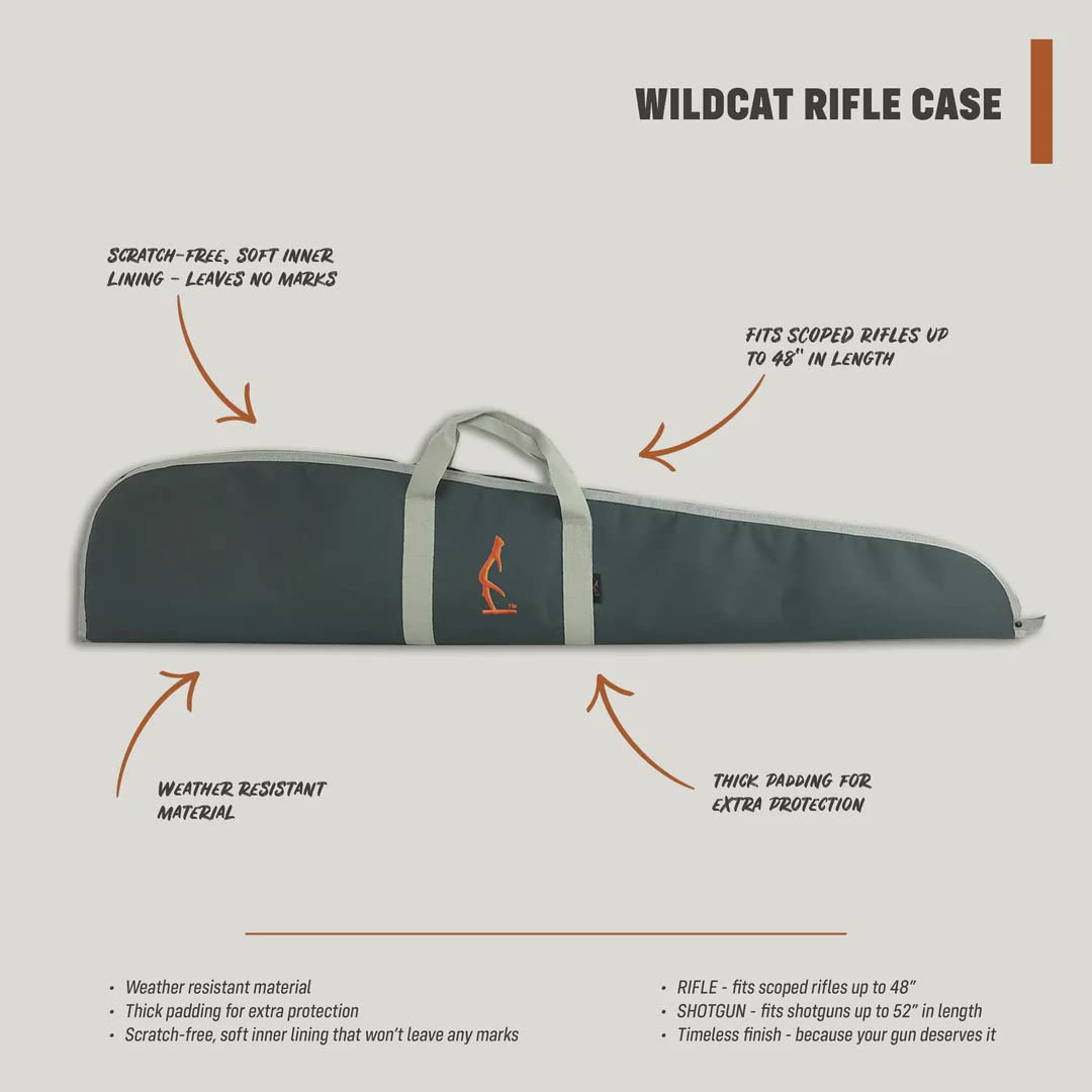 Wildcat Half Rack Mobile Nylon Rifle Case - Long Gun Case for Scoped Rifles up to 48” - Water Resistant & Scratch-Resistant w/Thick Padding & Soft Inner Lining